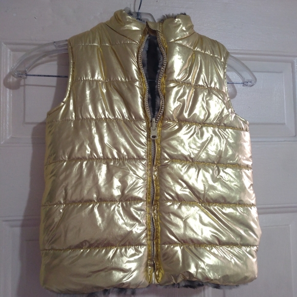 Girls gold / leopard vest - Picture 1 of 4
